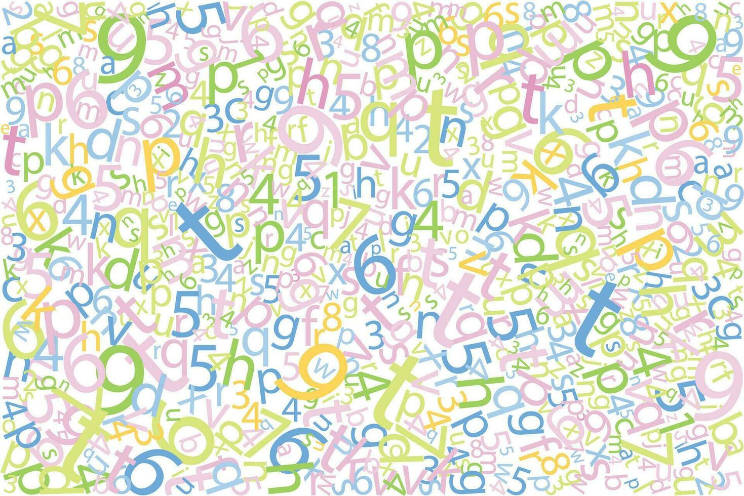 Vektor Hintergrund mit Briefe und Zahlen Muster zum Textil- oder andere verwenden, im modern Farben