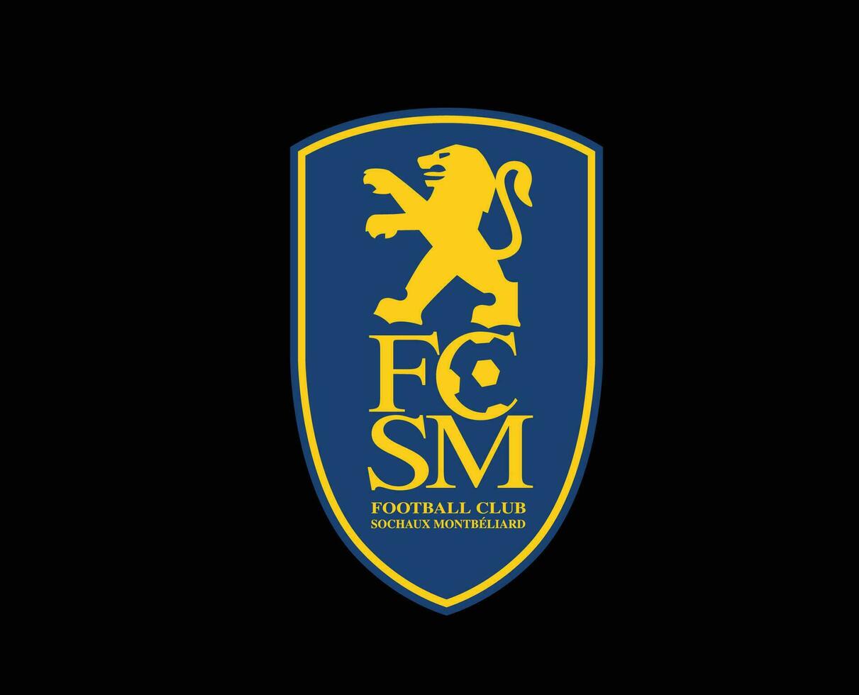 fc sochaux klubb symbol logotyp ligue 1 fotboll franska abstrakt design vektor illustration med svart bakgrund