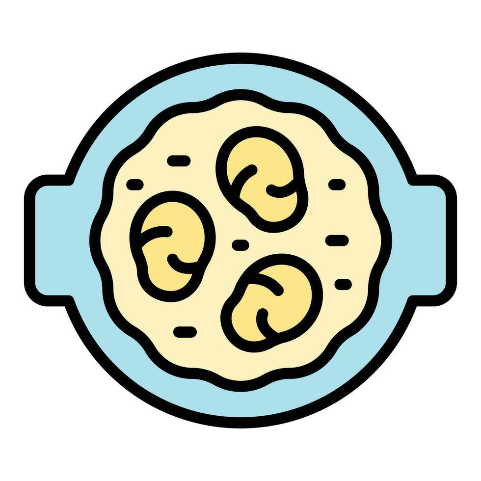 Paella Essen Symbol Vektor eben