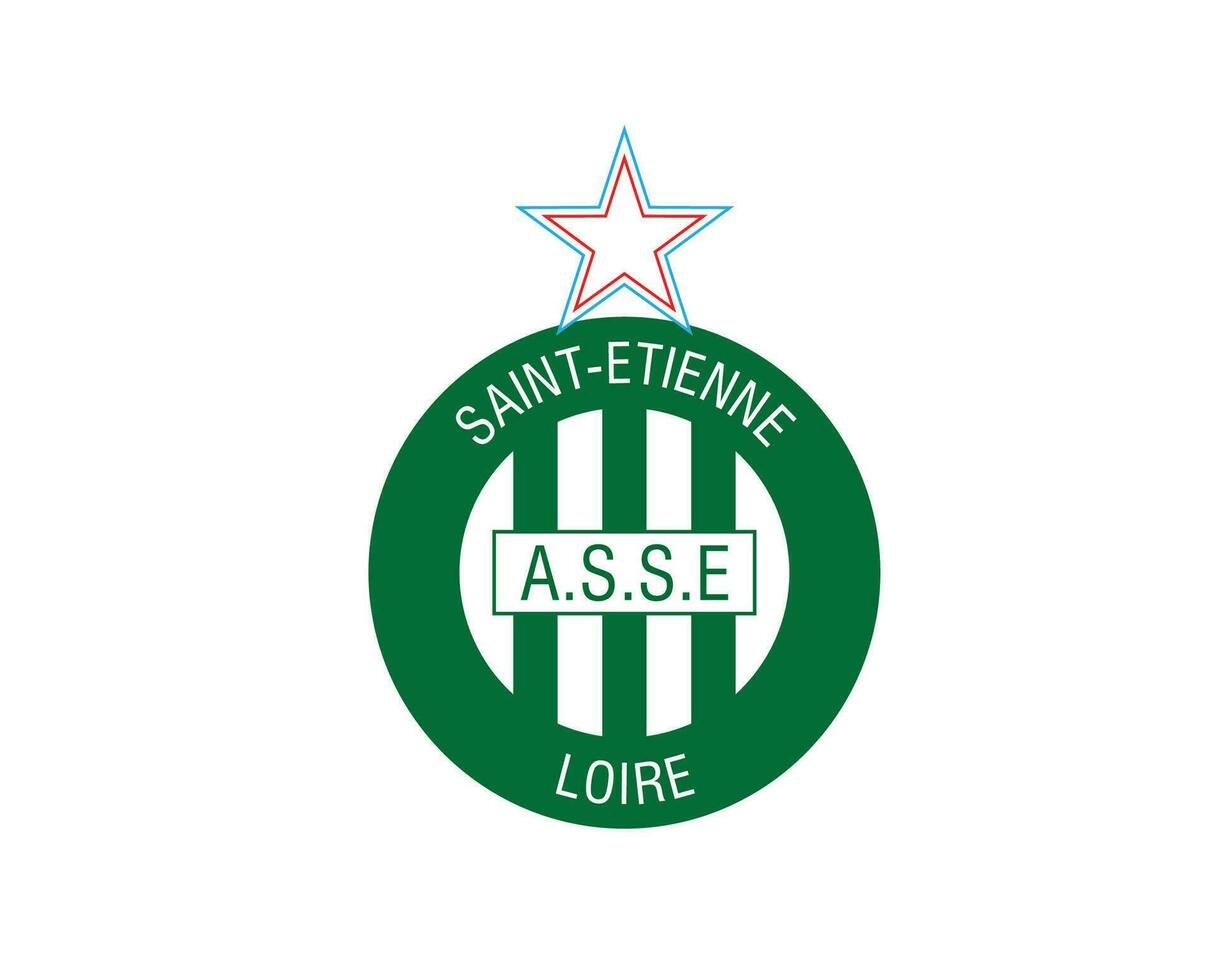 helgon etienne klubb symbol logotyp ligue 1 fotboll franska abstrakt design vektor illustration