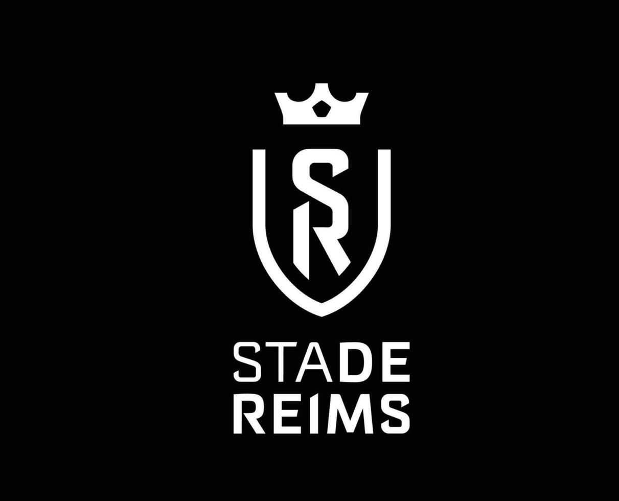 stade de reims Verein Logo Symbol Weiß Liga 1 Fußball Französisch abstrakt Design Vektor Illustration mit schwarz Hintergrund