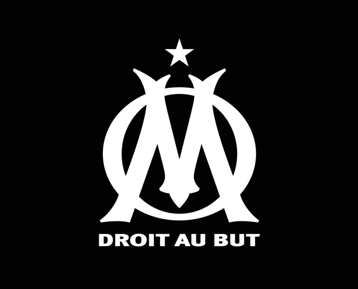 olympisch de marseille Verein Logo Symbol Weiß Liga 1 Fußball Französisch abstrakt Design Vektor Illustration mit schwarz Hintergrund