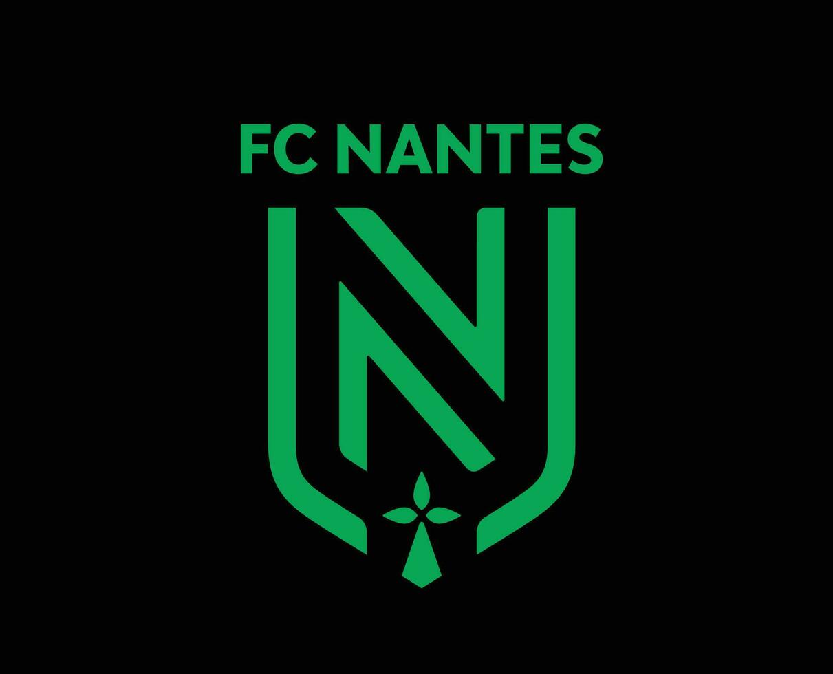 fc nantes logotyp klubb symbol grön ligue 1 fotboll franska abstrakt design vektor illustration med svart bakgrund