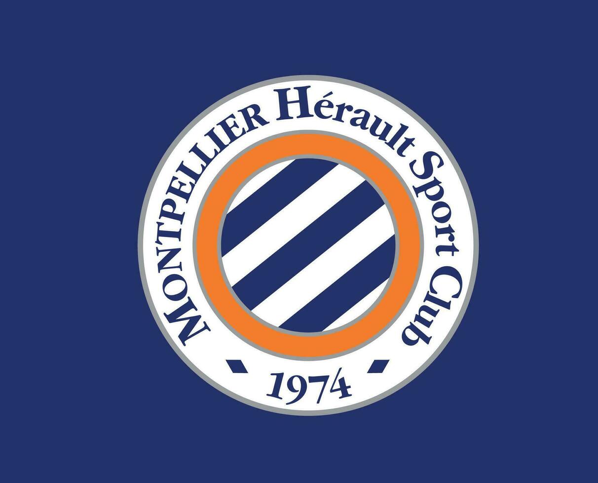 Montpellier Verein Symbol Logo Liga 1 Fußball Französisch abstrakt Design Vektor Illustration mit Blau Hintergrund