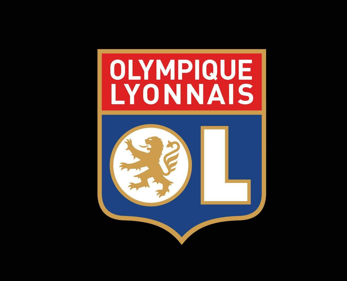 olympisch Lyonnais Verein Logo Symbol Liga 1 Fußball Französisch abstrakt Design Vektor Illustration mit schwarz Hintergrund