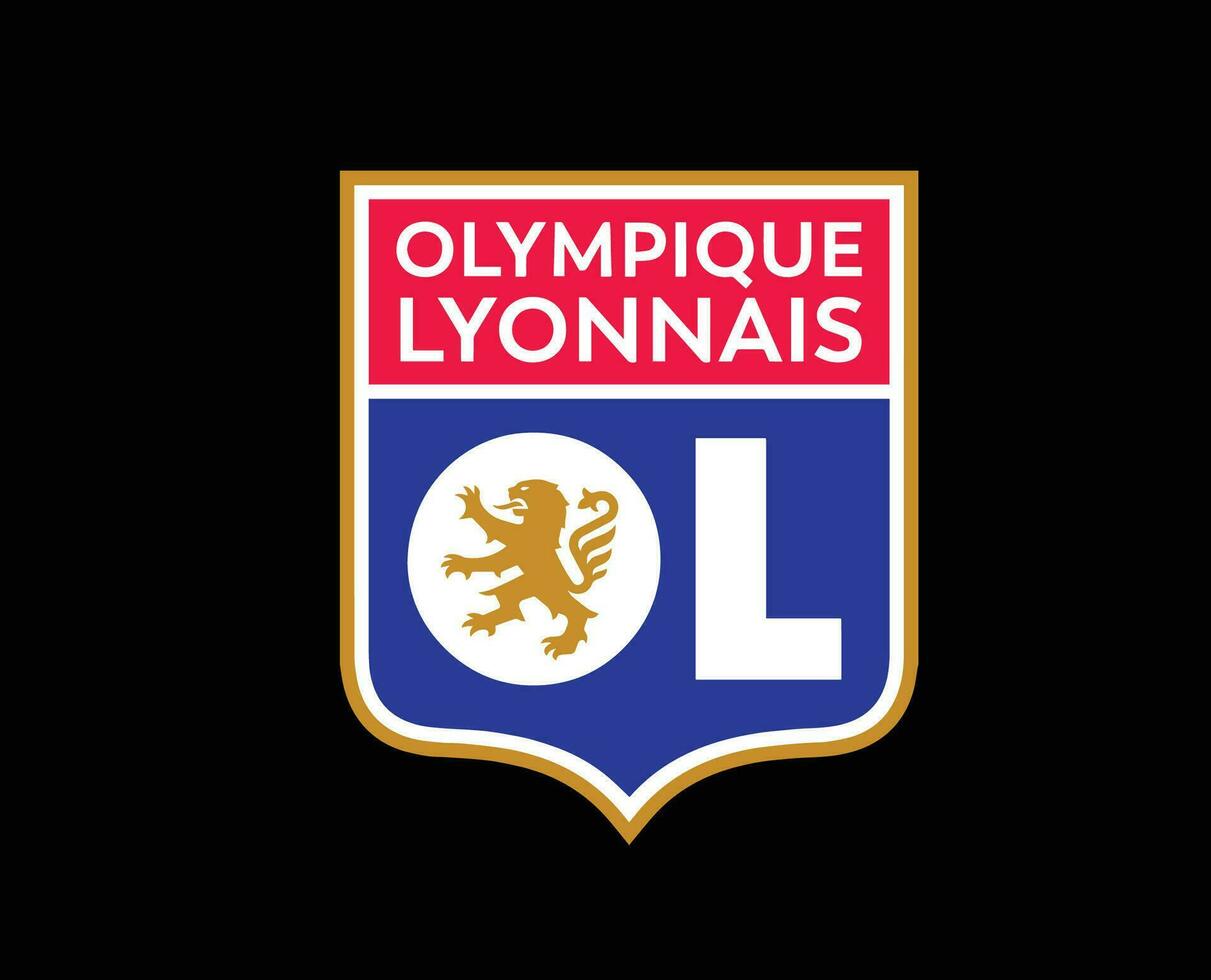 olympisch Lyonnais Verein Symbol Logo Liga 1 Fußball Französisch abstrakt Design Vektor Illustration mit schwarz Hintergrund