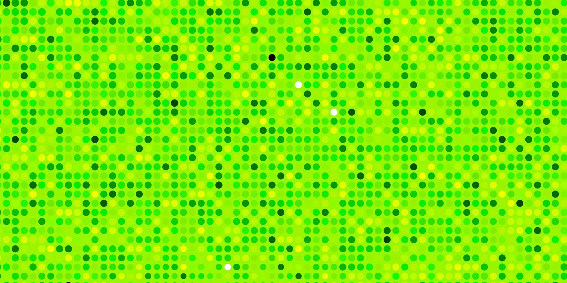 hellgrüne, gelbe Vektorvorlage mit Kreisen. farbenfrohe Illustration mit Farbverlaufspunkten im Naturstil. Muster für Broschüren, Broschüren. vektor