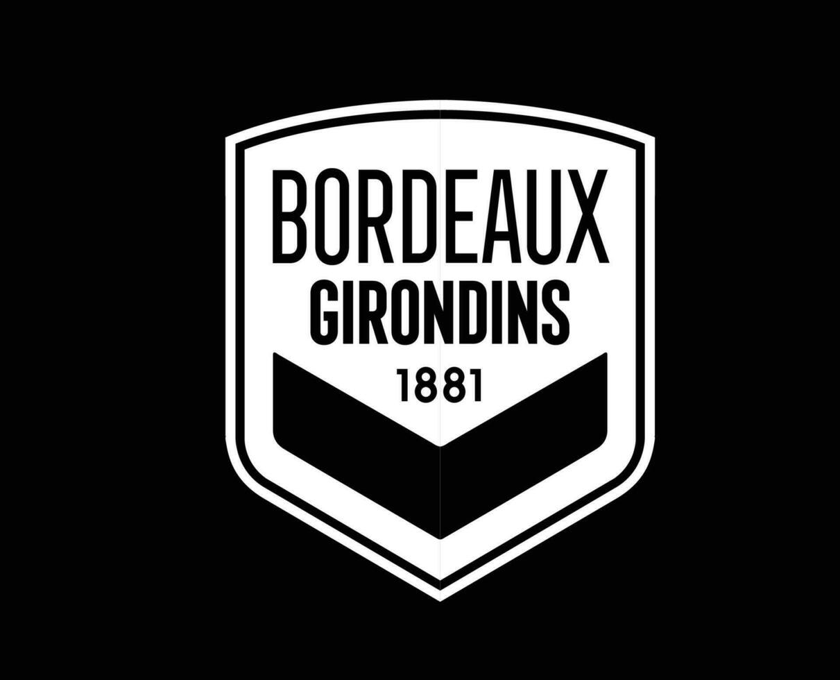 bordeaux klubb logotyp symbol vit ligue 1 fotboll franska abstrakt design vektor illustration med svart bakgrund