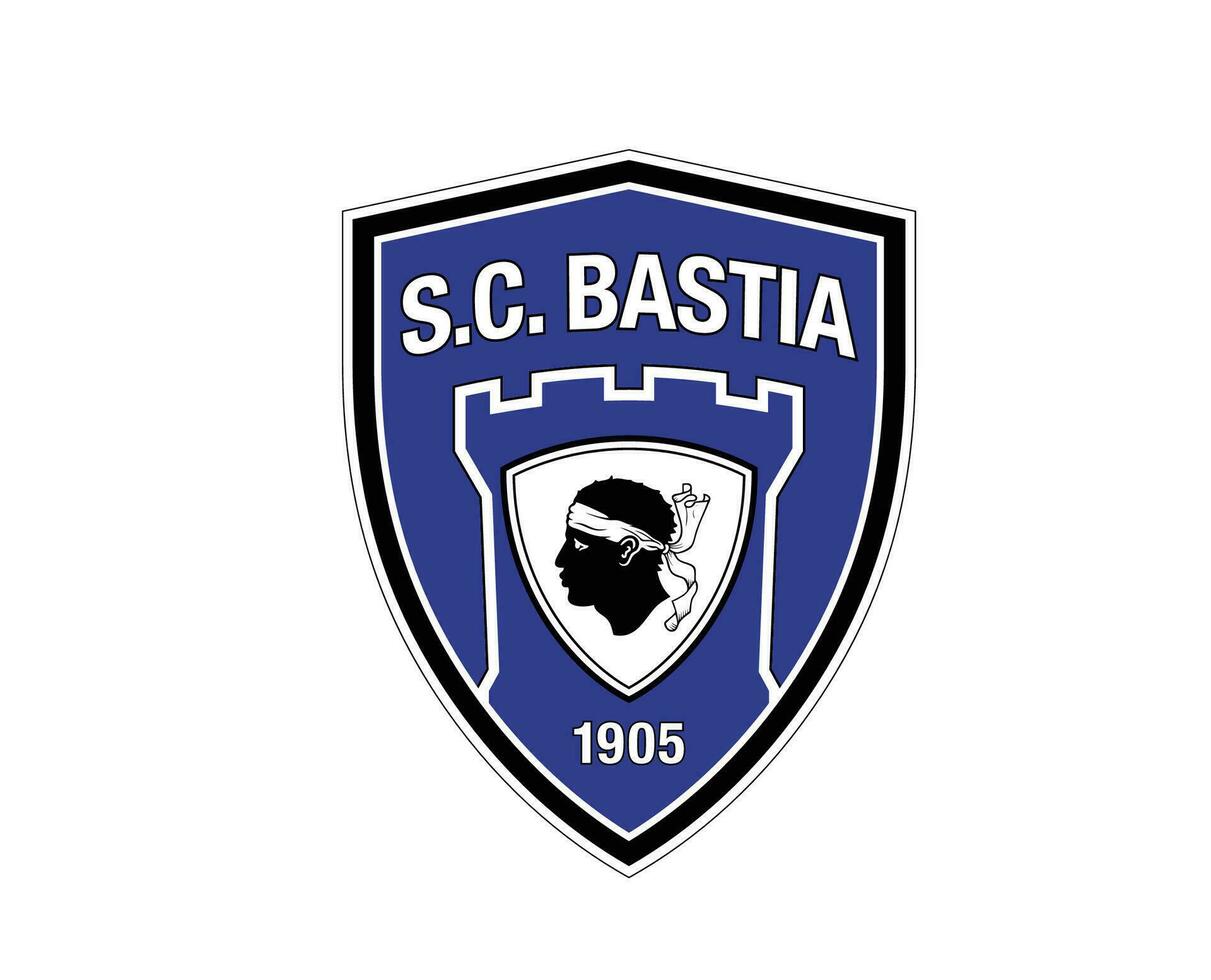 bastia klubb logotyp symbol ligue 1 fotboll franska abstrakt design vektor illustration