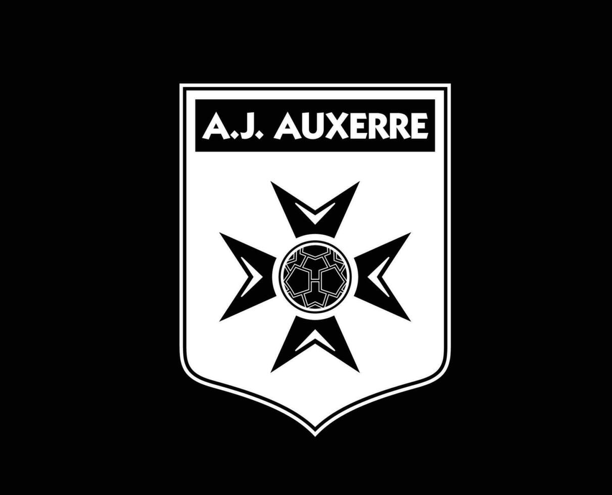 aj Auxerre Verein Symbol Logo Weiß Liga 1 Fußball Französisch abstrakt Design Vektor Illustration mit schwarz Hintergrund