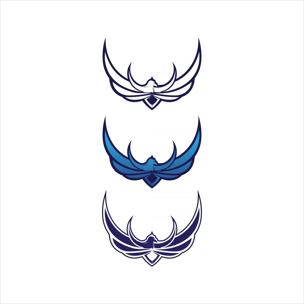 Falke Logo Vorlage Vektor Vogelflügel Set Logo und Symbol