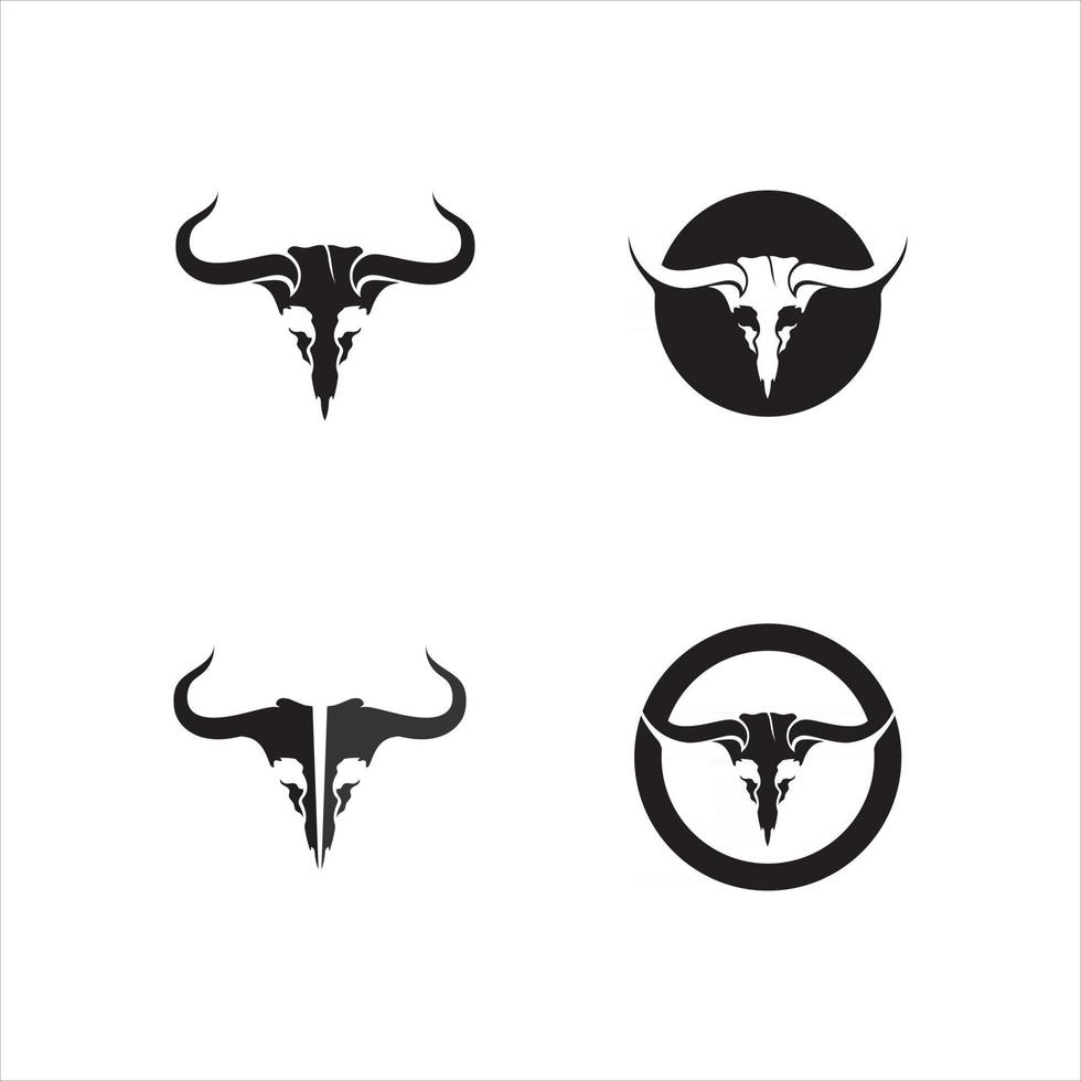 Stierhornkopf Kuh und Büffel Logo und Symbole Vorlage Icons App vektor