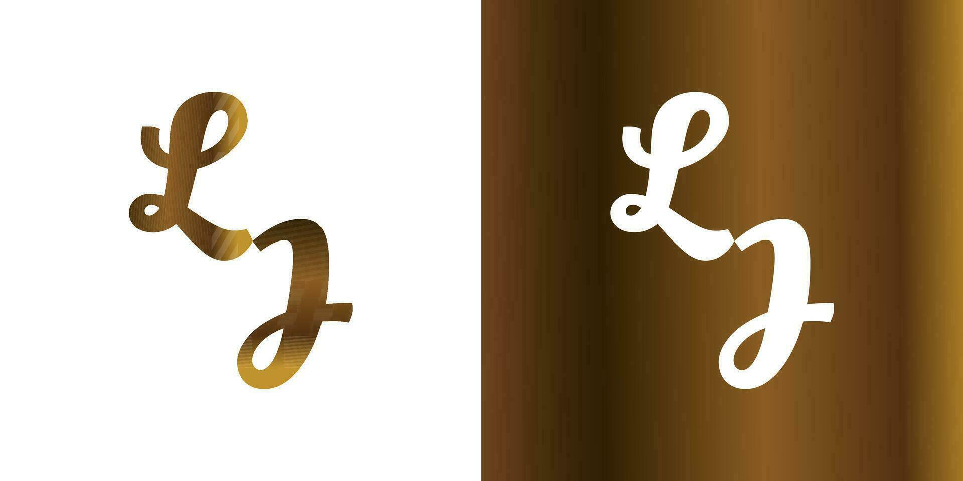 första brev lj logotyp med brun lutning. lj logotyp design mall vektor