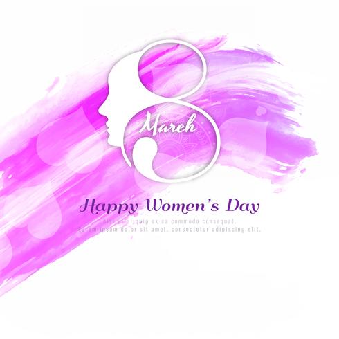 Aquarell-Hintergrunddesign der abstrakten glücklichen Frauen Tagesrosa vektor
