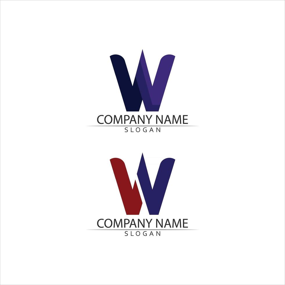 w-Brief-Logo-Vorlage und Schriftlogo-Design für Business und Corporate Identity vektor