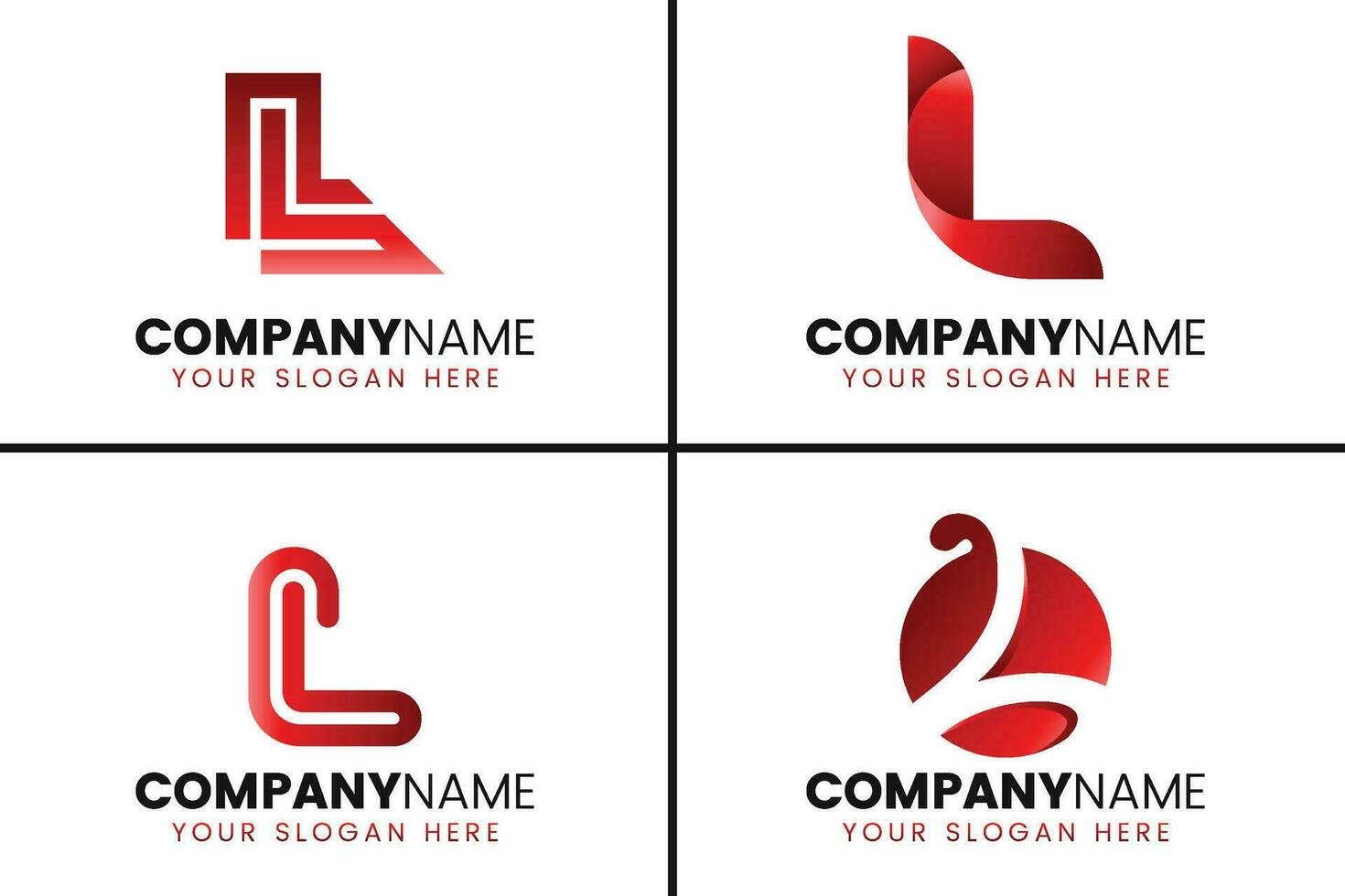 kreativ Monogramm Brief l Logo Design Sammlung vektor