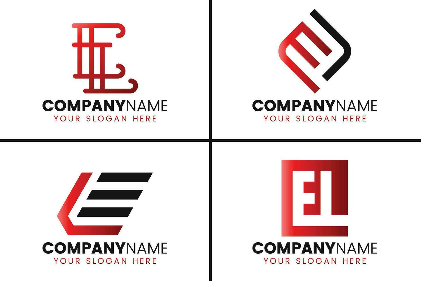 kreativ Monogramm Brief el Logo Design Sammlung vektor