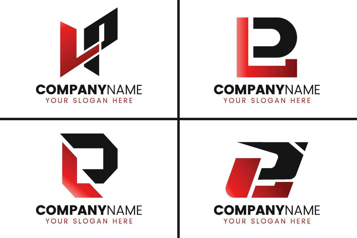kreativ monogram brev lp logotyp design samling vektor