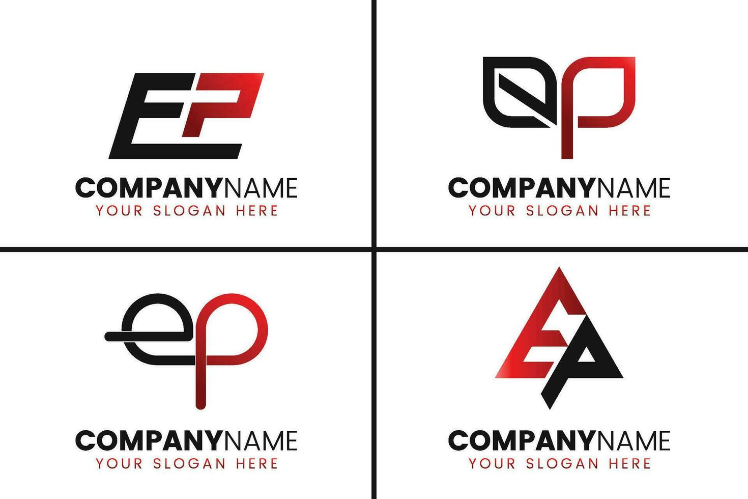 kreativ Monogramm Brief ep Logo Design Sammlung vektor