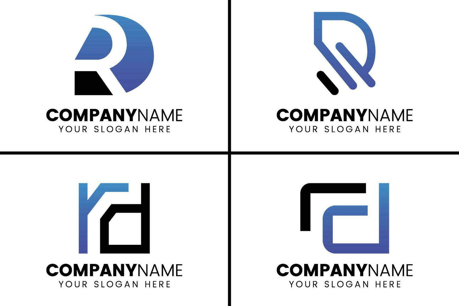 kreativ Monogramm Brief rd Logo Design vektor