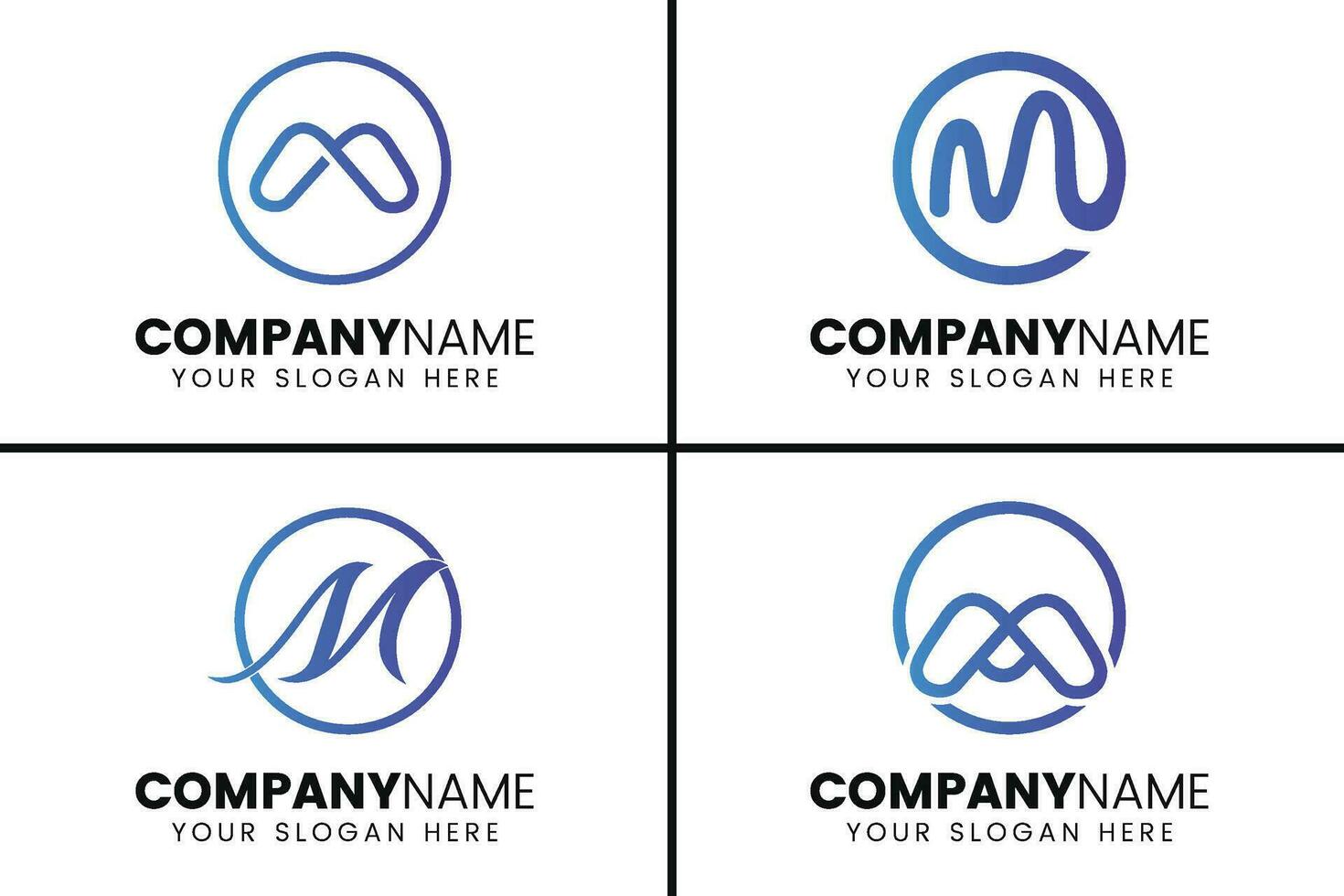 kreativ Monogramm Brief m Logo Design vektor