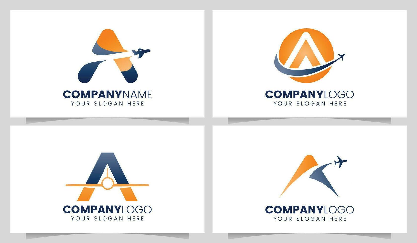 Brief ein Flugzeug und Reise Logo Design vektor