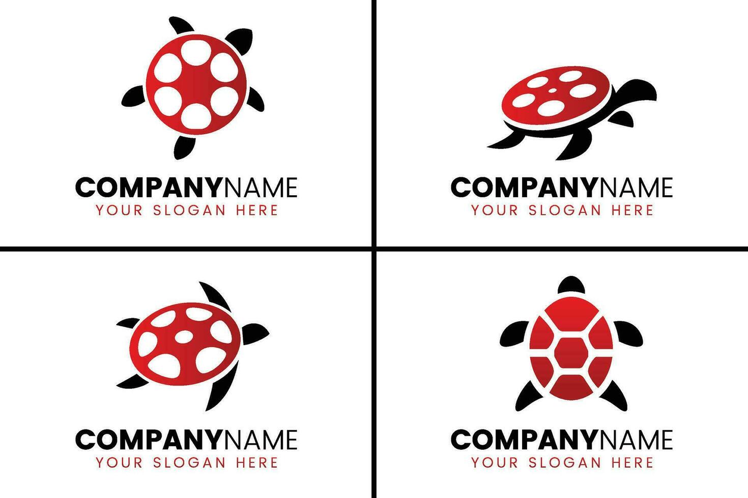 Schildkröte Medien Logo Design Sammlung vektor