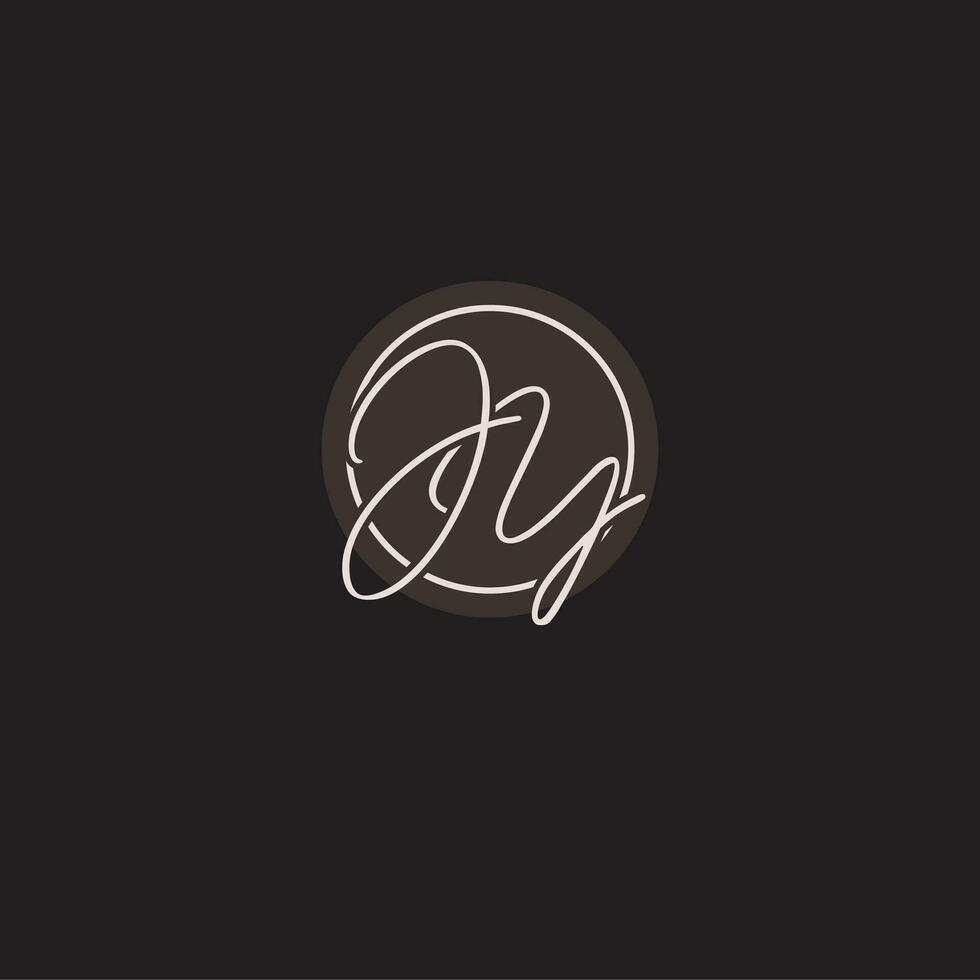 Initialen jy Logo Monogramm mit einfach Kreis Linie Stil vektor
