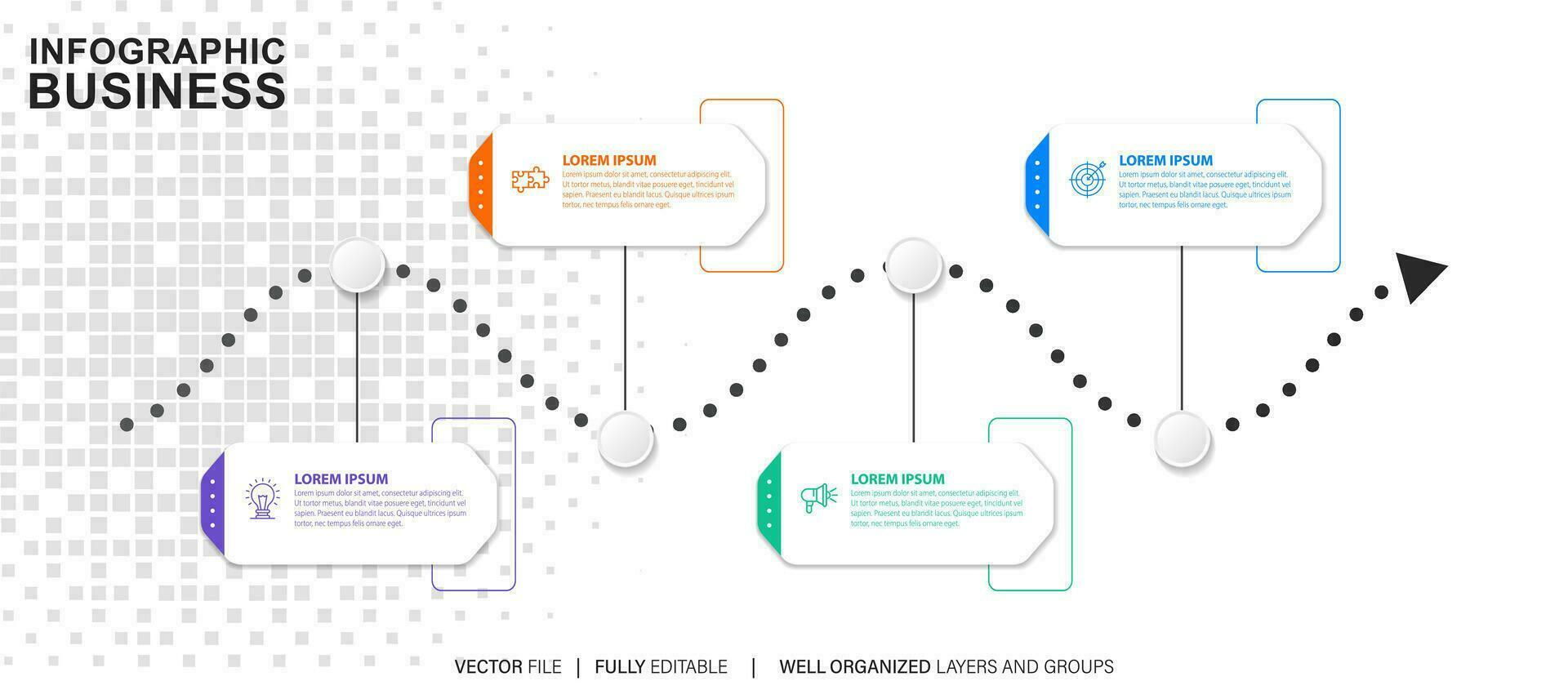 samling av färgrik infographic kan vara Begagnade för arbetsflöde layout, diagram, siffra alternativ, webb design. infographic företag begrepp med alternativ, delar, steg eller processer. vektor eps 10