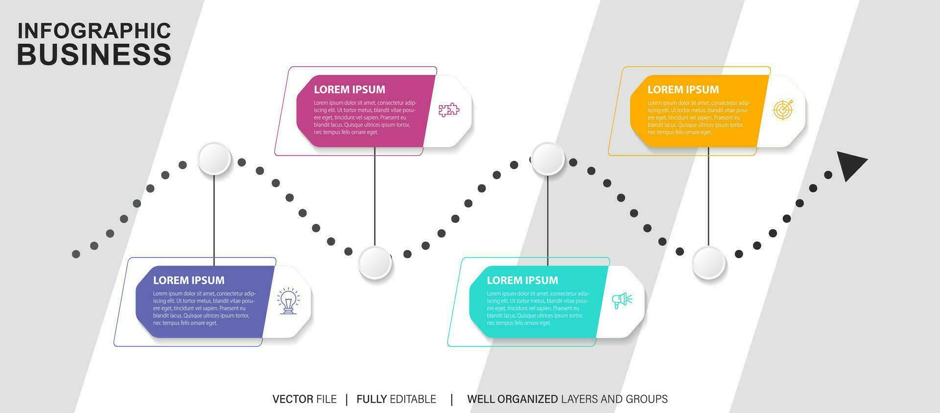 Präsentation Geschäft Infografik Vorlage Vektor. vektor