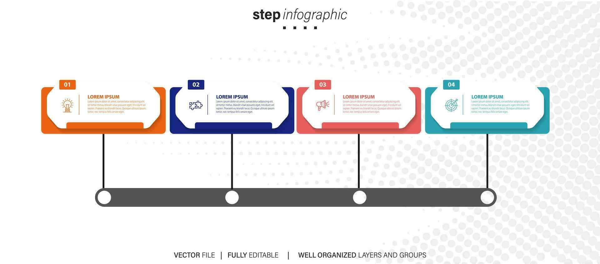 Sammlung von bunt Infografik können Sein benutzt zum Arbeitsablauf Layout, Diagramm, Nummer Optionen, Netz Design. Infografik Geschäft Konzept mit Optionen, Teile, Schritte oder Prozesse. Vektor eps 10