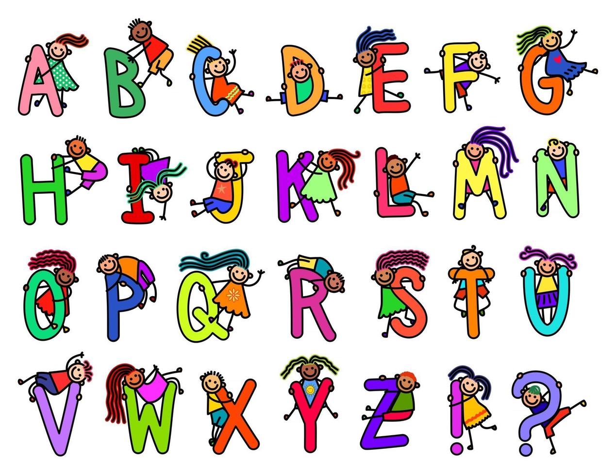 Happy Stick Kinder Alphabet vektor