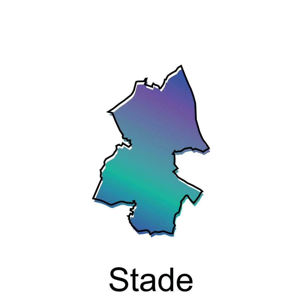 Karte Stadt von Stade. Vektor Karte von Deutsche Land Design Vorlage mit Gliederung Grafik skizzieren Stil isoliert auf Weiß Hintergrund