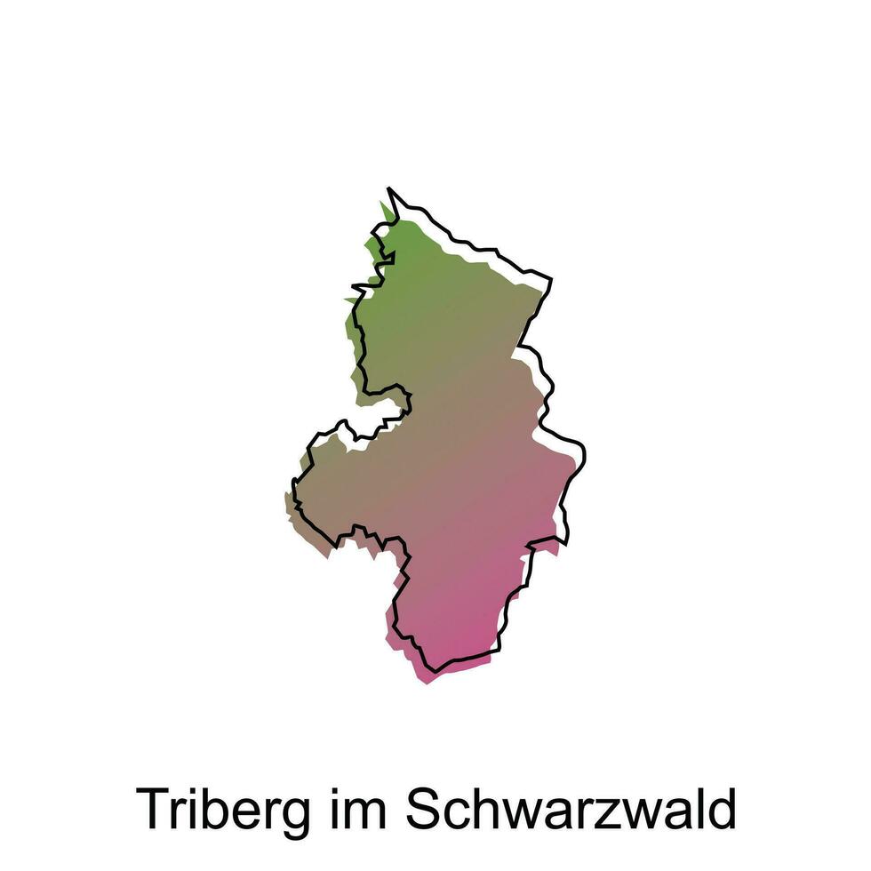 Karte Stadt von triberg Ich bin Schwarzwald, Welt Karte International Vektor Vorlage mit Gliederung Illustration Design, geeignet zum Ihre Unternehmen