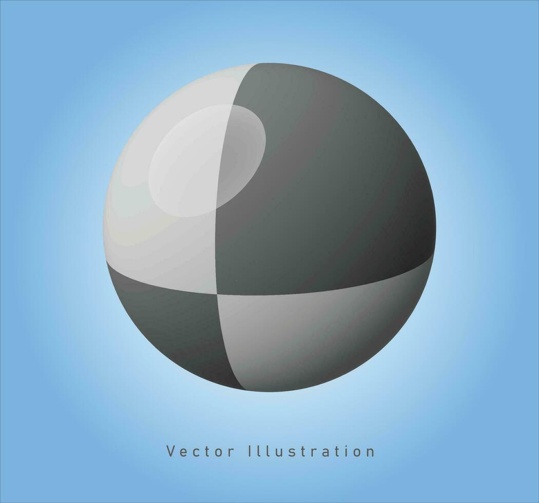 alfa lager sfär form i 3d vektor illustration