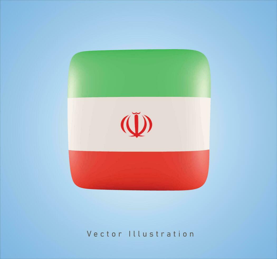 iran kudde flagga i 3d vektor illustration