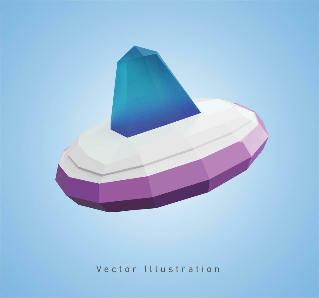 niedrig poly UFO im 3d Vektor Illustration