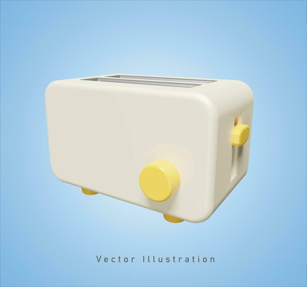 Brot Toaster Maschine im 3d Vektor Illustration