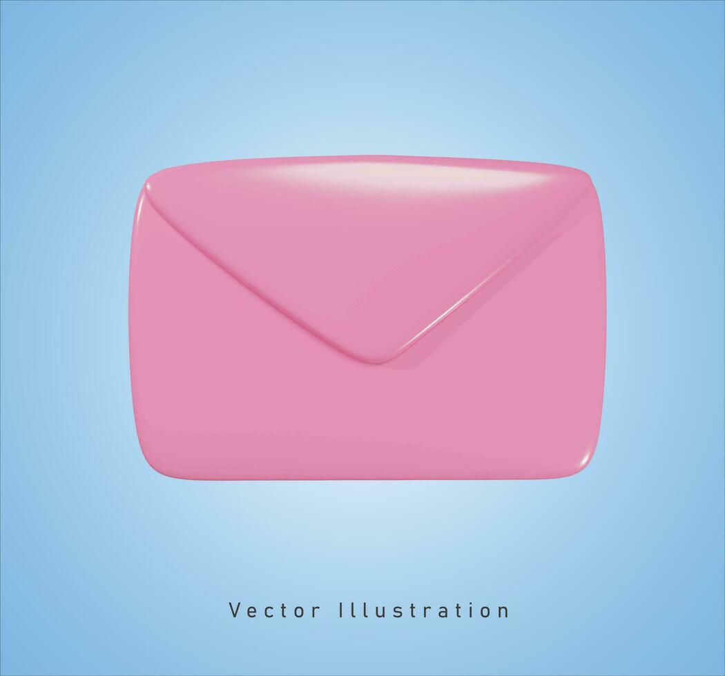 Rosa Brief im 3d Vektor Illustration