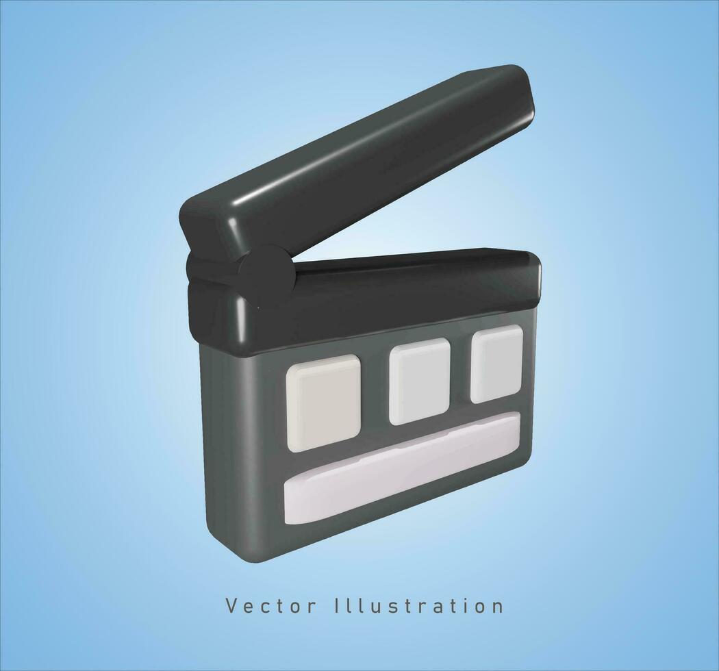 film kläpp i 3d vektor illustration