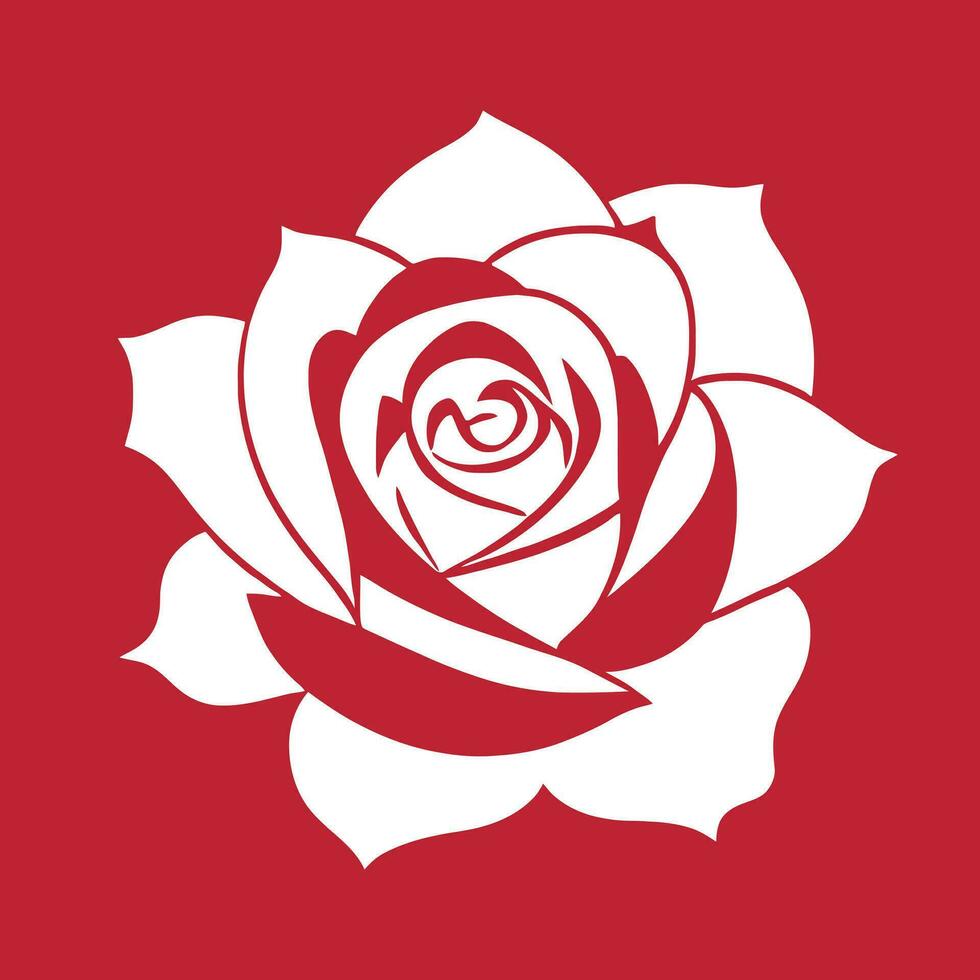 einfach Vektor Rose Logo Blume