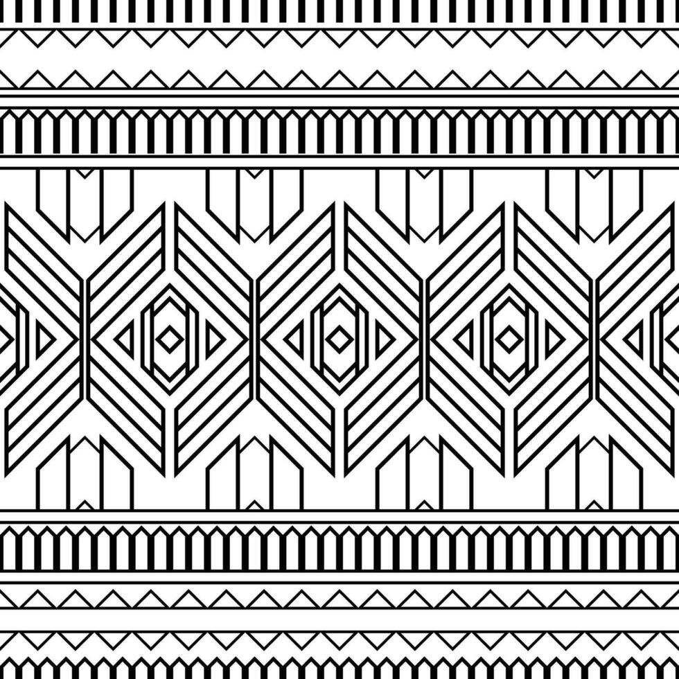 etnisk mönster. aztec sömlös geometrisk mönster på vit tillbaka. designad för bakcground gränser eller ramar. vektor