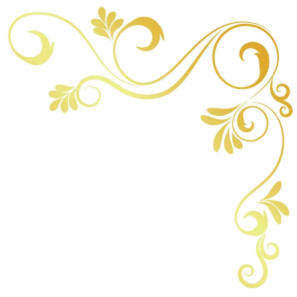 guld årgång barock hörn prydnad retro mönster antik stil akantus. dekorativ design element filigran kalligrafi. du kan använda sig av för bröllop dekoration av hälsning kort och laser skärande. vektor