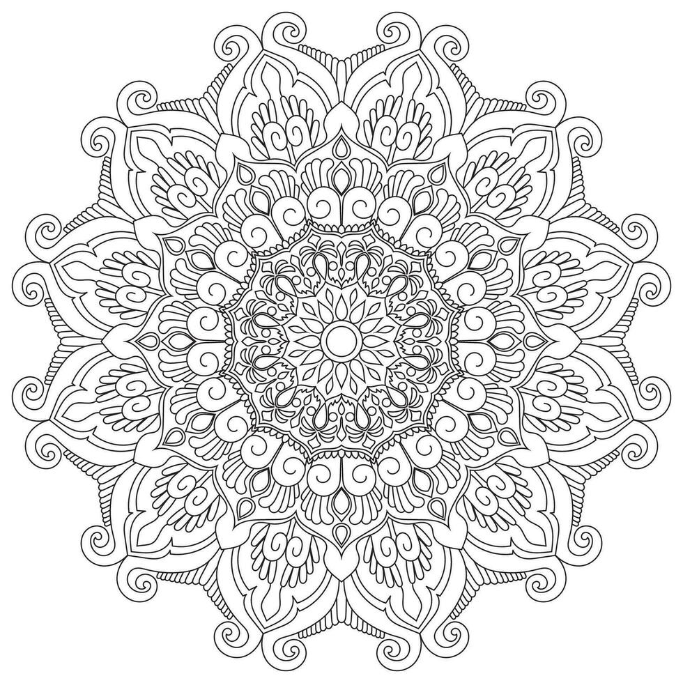 Blumen-Mandala. vintage dekorative elemente. orientalisches Muster, Vektorillustration. islamische, arabische, indische, marokkanische, spanische, türkische, pakistanische, chinesische, mystische, osmanische Motive. Malbuch Seite vektor