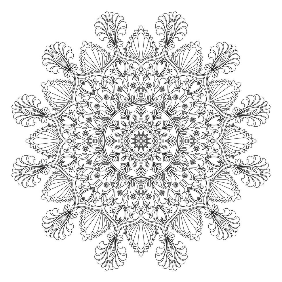 Blumen-Mandala. vintage dekorative elemente. orientalisches Muster, Vektorillustration. islamische, arabische, indische, marokkanische, spanische, türkische, pakistanische, chinesische, mystische, osmanische Motive. Malbuch Seite vektor