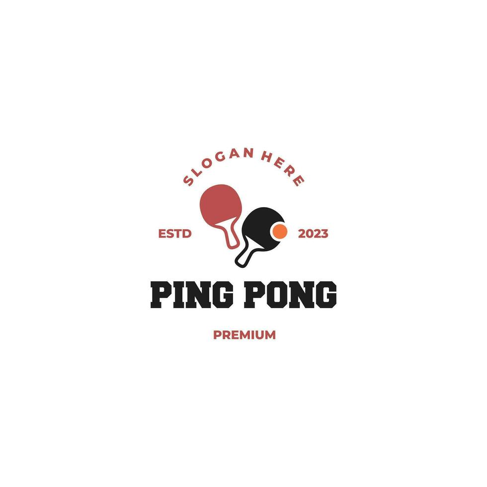 Klingeln Pong Logo Design retro Hipster Jahrgang vektor