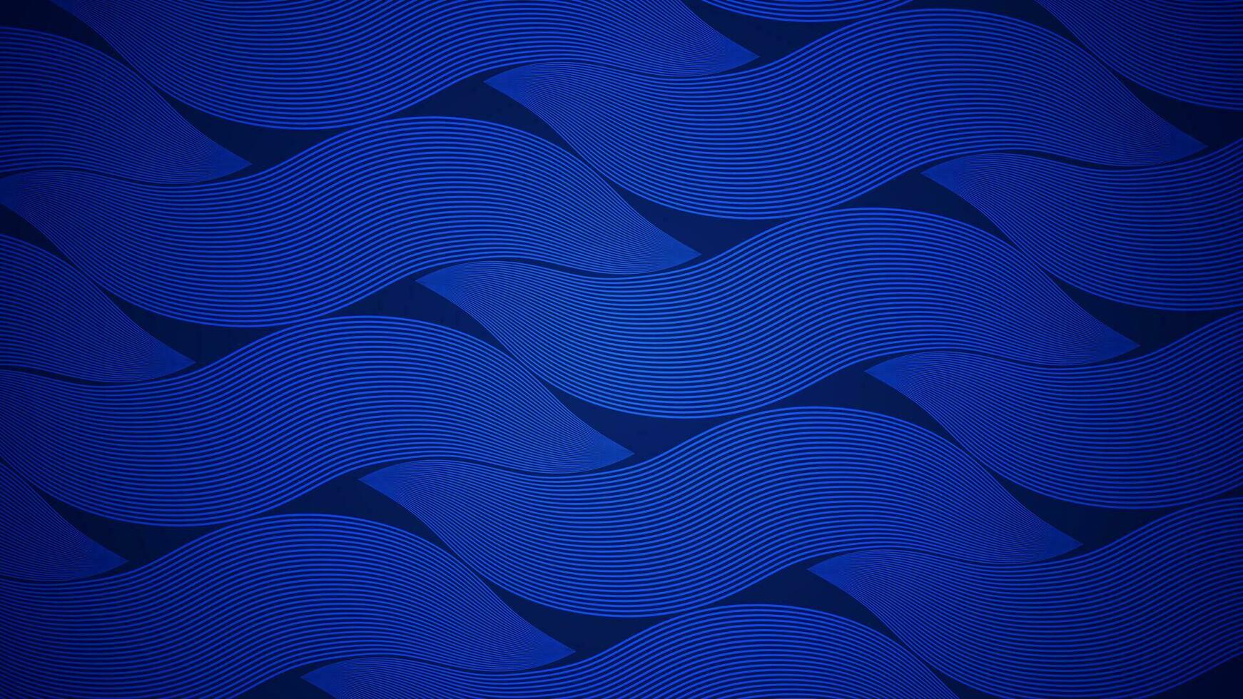 mörk blå abstrakt bakgrund med Vinka stil rader som de huvud element. vektor