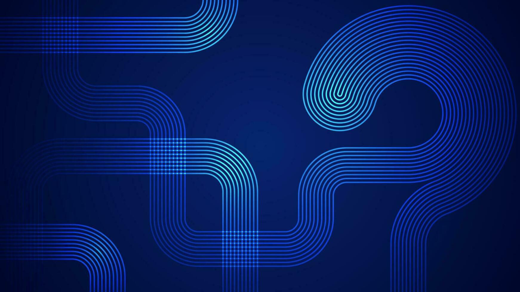 mörk blå abstrakt bakgrund med serpentin stil rader som de huvud komponent. vektor