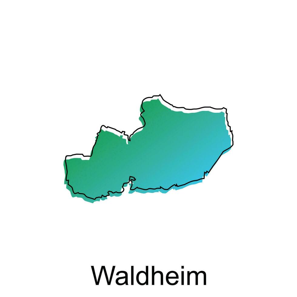 Karte Stadt von Waldheim, Welt Karte International Vektor Vorlage mit Gliederung Illustration Design