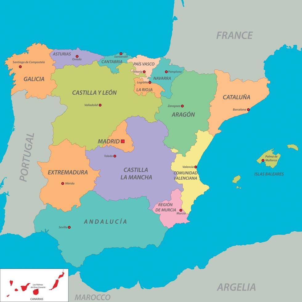 karta över Spanien vektor